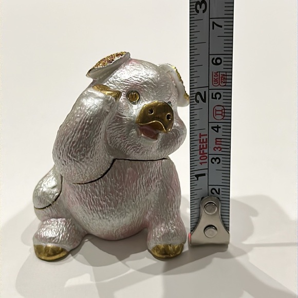 Vintage Jeweled Pig Trinket Box DZ Collectable Beautiful Dazzler Collection - Picture 10 of 12